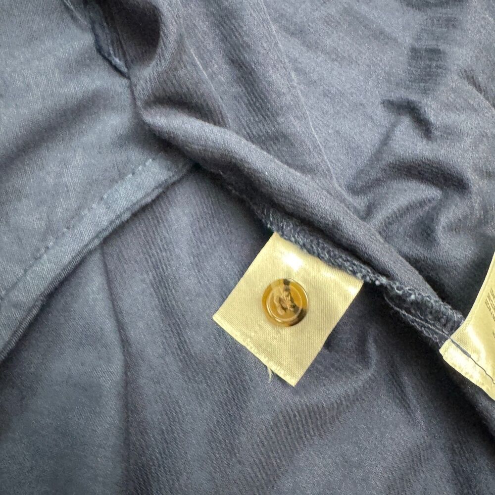 Lands' End Pinwale Corduroy Button Down Midi Shirt Dress Womens Large Navy Blue - Picture 7 of 16